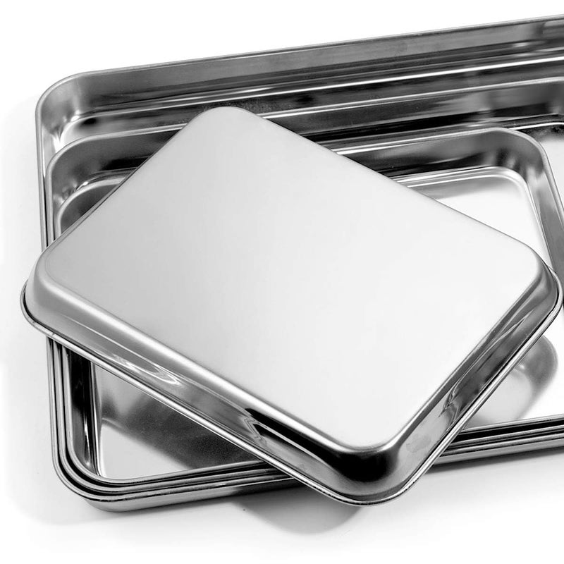 Yododo Baking Sheet with Silicone Mat Set, Set of 8 (4 Sheets + 4 Mats), Stainless Steel Cookie Sheet Baking Pans with Reusable Silicone Baking Mat, Non Toxic & Heavy Duty & Easy Clean - Image 5